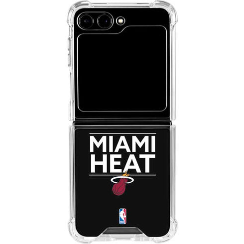 NBA Miami Heat Standard - Black Galaxy Z Flip6 Clear Case