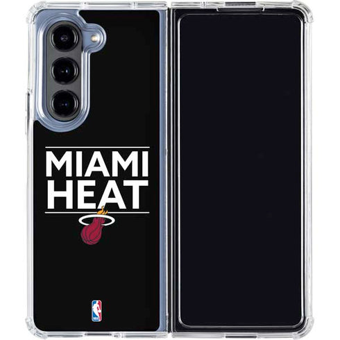 NBA Miami Heat Standard - Black Galaxy Z Fold5 5G Clear Case