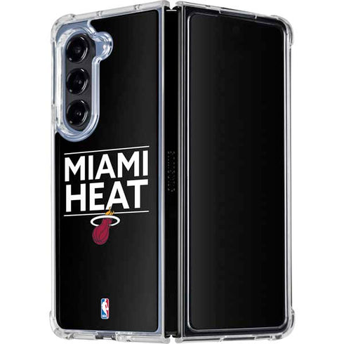 NBA Miami Heat Standard - Black Galaxy Z Fold5 5G Clear Case