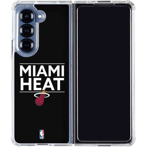 NBA Miami Heat Standard - Black Galaxy Z Fold6 Clear Case