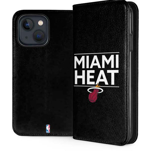 NBA Miami Heat Standard - Black iPhone 14 Plus Folio Case