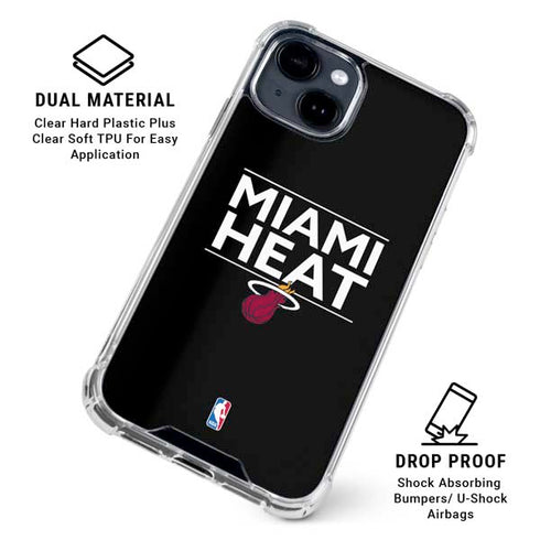 NBA Miami Heat Standard - Black iPhone 15 Clear Case