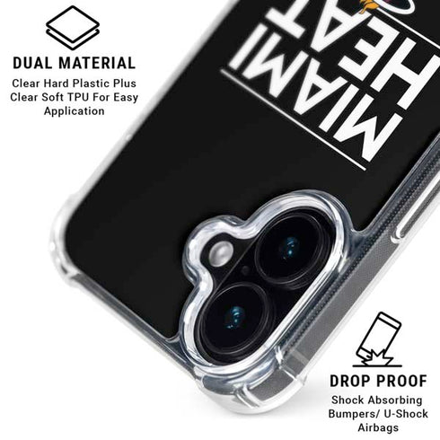 NBA Miami Heat Standard - Black iPhone 16 Plus Clear Case