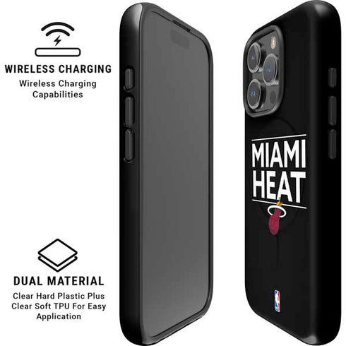 NBA Miami Heat Standard - Black iPhone 16 Pro Magsafe Impact Case