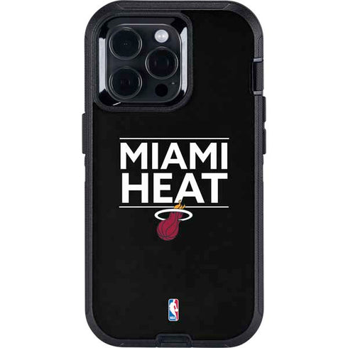 NBA Miami Heat Standard - Black Otterbox Defender iPhone Skin