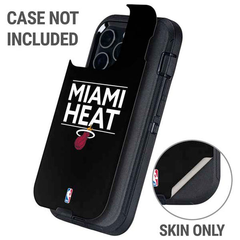 NBA Miami Heat Standard - Black Otterbox Defender iPhone Skin