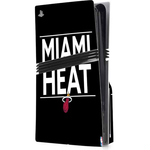 NBA Miami Heat Standard - Black PS5 Pro Disk Console Skin