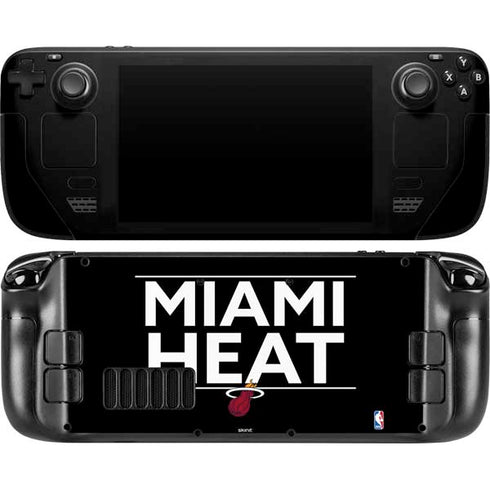 NBA Miami Heat Standard - Black Steam Deck Handheld Gaming Computer OLED Skin