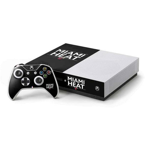 NBA Miami Heat Standard - Black Xbox One S Console and Controller Bundle Skin