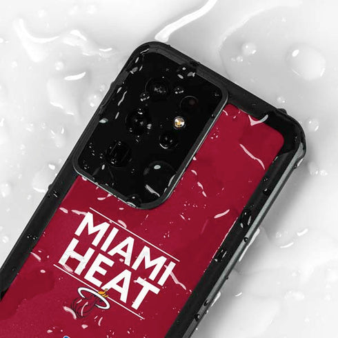 NBA Miami Heat Standard - Red Galaxy S24 Ultra Waterproof Case
