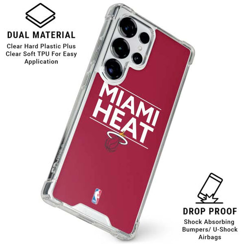 NBA Miami Heat Standard - Red Galaxy S25 Ultra Clear Case