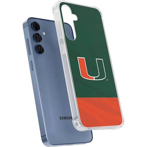 University of Miami Hurricanes Flag Galaxy A55 5G Clear Case