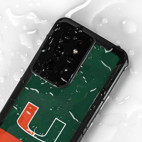 University of Miami Hurricanes Flag Galaxy S24 Ultra Waterproof Case