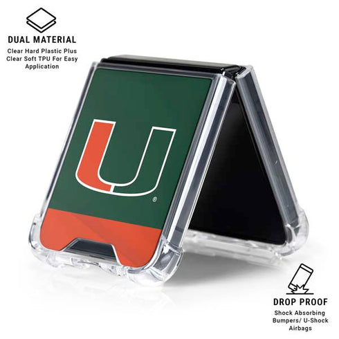 University of Miami Hurricanes Flag Galaxy Z Flip6 Clear Case
