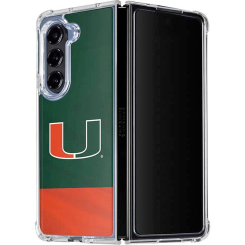 University of Miami Hurricanes Flag Galaxy Z Fold5 5G Clear Case