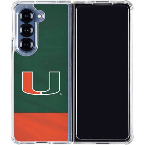 University of Miami Hurricanes Flag Galaxy Z Fold6 Clear Case