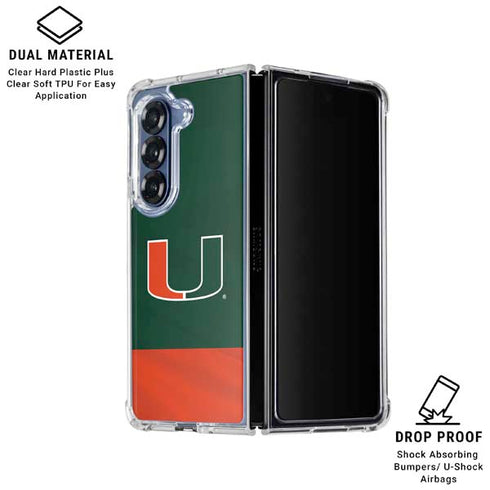 University of Miami Hurricanes Flag Galaxy Z Fold6 Clear Case