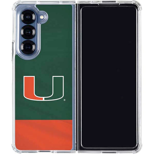 University of Miami Hurricanes Flag Galaxy Z Fold7 Clear Case