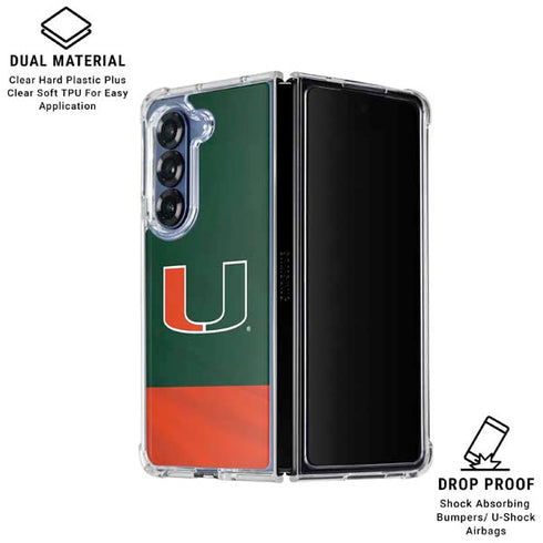 University of Miami Hurricanes Flag Galaxy Z Fold7 Clear Case
