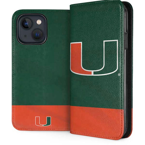 University of Miami Hurricanes Flag iPhone 15 Folio Case