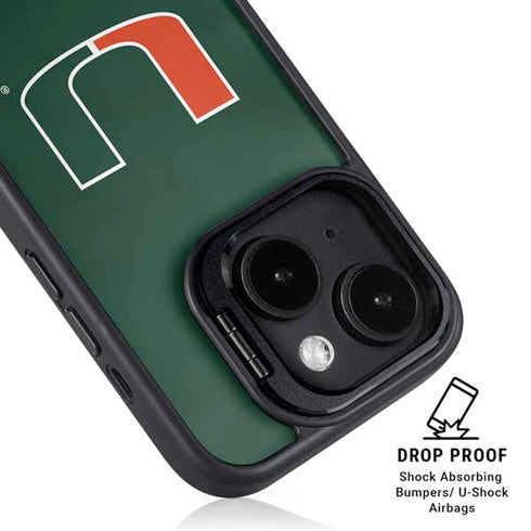 University of Miami Hurricanes Flag iPhone 15 Plus Kickstand Case