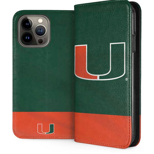 University of Miami Hurricanes Flag iPhone 15 Pro Max Folio Case