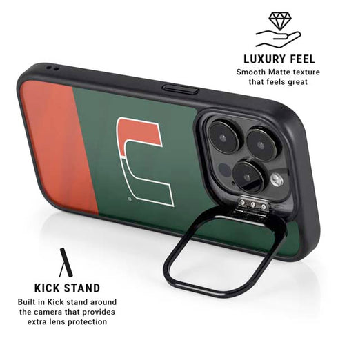University of Miami Hurricanes Flag iPhone 15 Pro Max Kickstand Case
