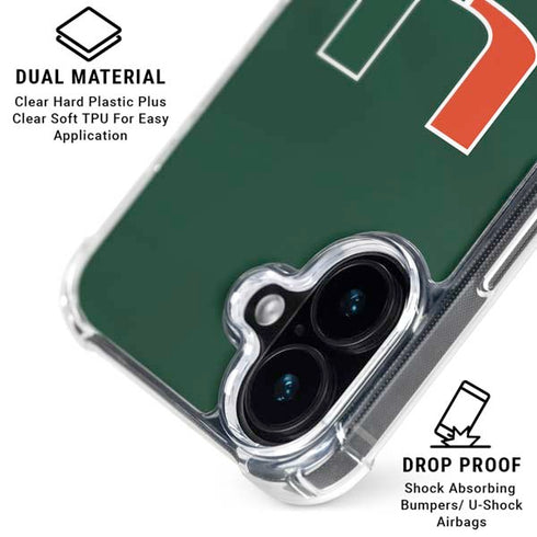 University of Miami Hurricanes Flag iPhone 16 Plus Clear Case