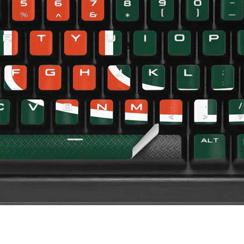 University of Miami Hurricanes Flag K95 RGB PLATINUM Mechanical Gaming Keyboard Skin