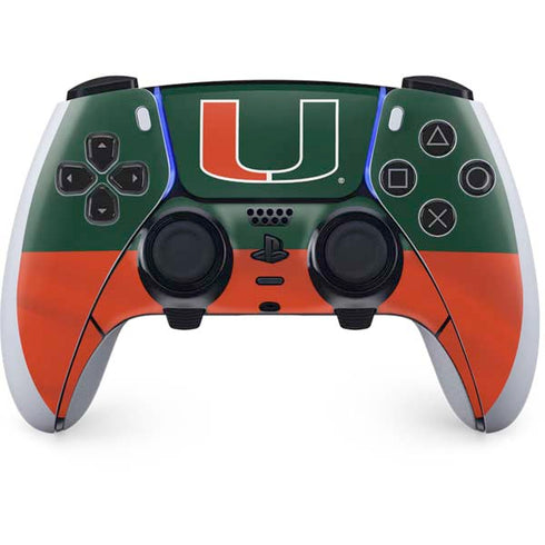 University of Miami Hurricanes Flag PS5 DualSense Edge Pro Controller Skin