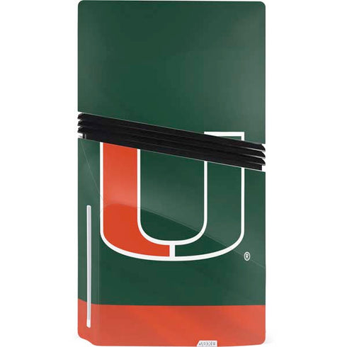 University of Miami Hurricanes Flag PS5 Pro Disk Console Skin
