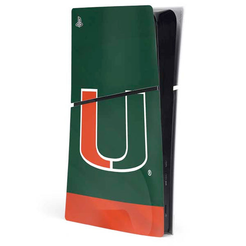 University of Miami Hurricanes Flag PS5 Slim Digital Edition Console Skin