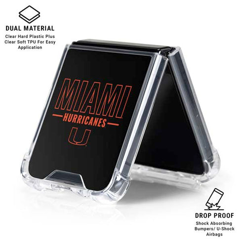 University of Miami Hurricanes Galaxy Z Flip6 Clear Case