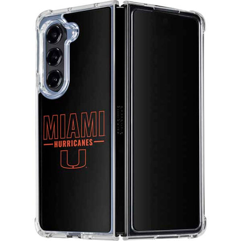 University of Miami Hurricanes Galaxy Z Fold5 5G Clear Case