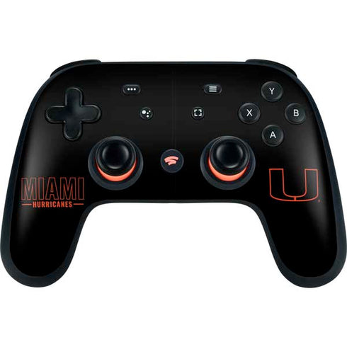 University of Miami Hurricanes Google Stadia Controller Skin