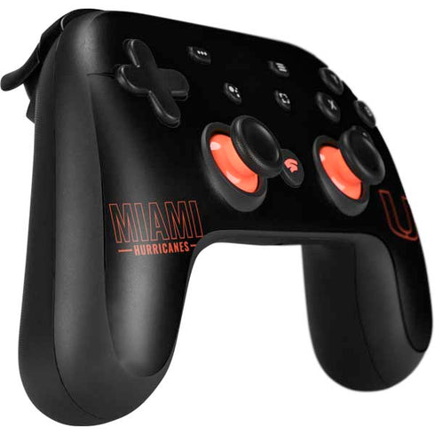 University of Miami Hurricanes Google Stadia Controller Skin