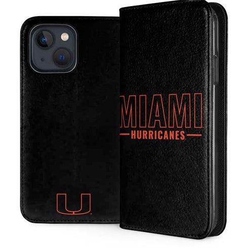 University of Miami Hurricanes iPhone 15 Plus Folio Case