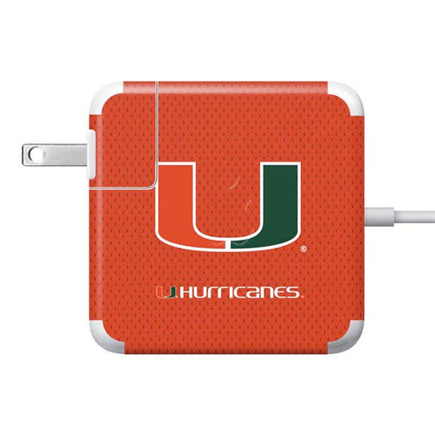 University of Miami Hurricanes Jersey 85W Power Adapter (15 and 17 inch MacBook Pro Charger) Skin