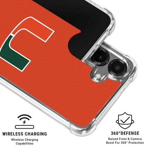 University of Miami Hurricanes Jersey Galaxy S26 Plus Clear Case