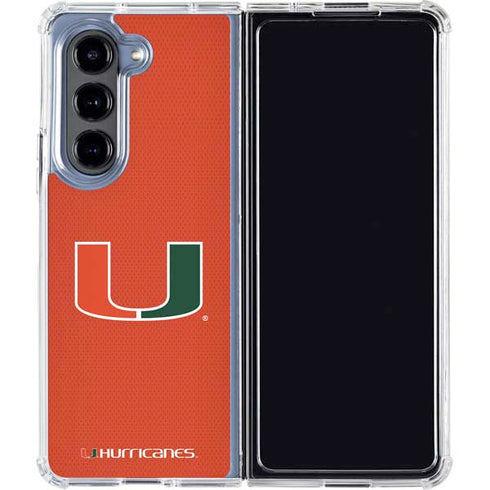 University of Miami Hurricanes Jersey Galaxy Z Fold5 5G Clear Case