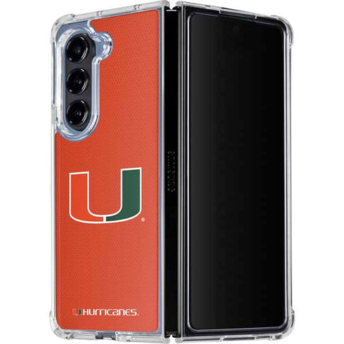 University of Miami Hurricanes Jersey Galaxy Z Fold5 5G Clear Case