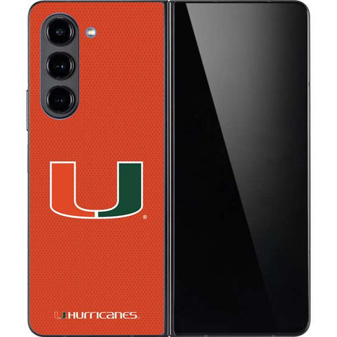 University of Miami Hurricanes Jersey Galaxy Z Fold5 5G Skin