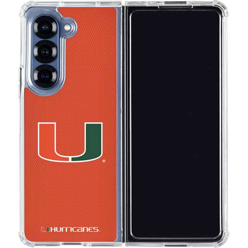 University of Miami Hurricanes Jersey Galaxy Z Fold6 Clear Case