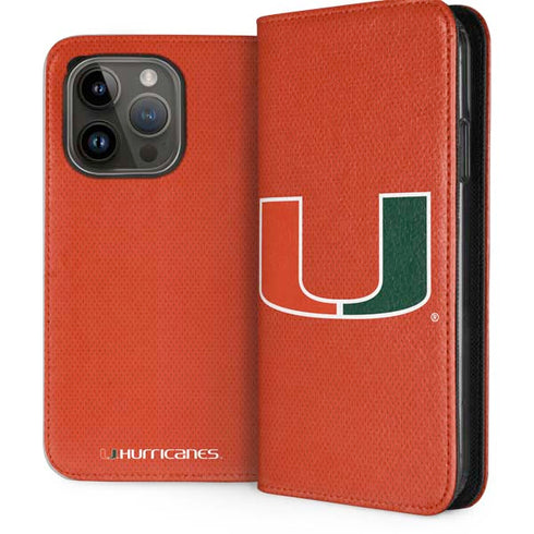 University of Miami Hurricanes Jersey iPhone 15 Pro Folio Case