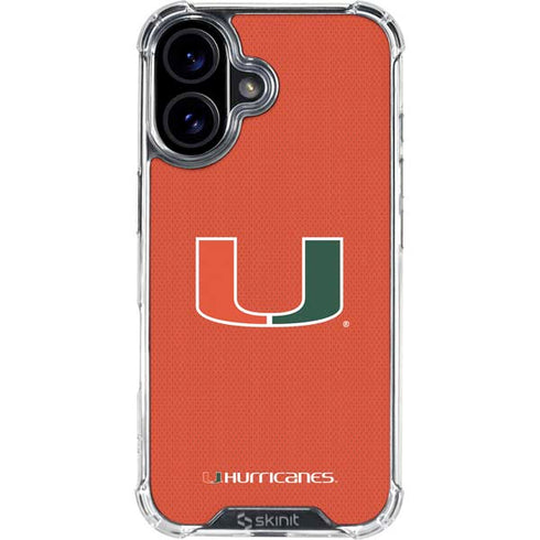 University of Miami Hurricanes Jersey iPhone 16 Plus Clear Case