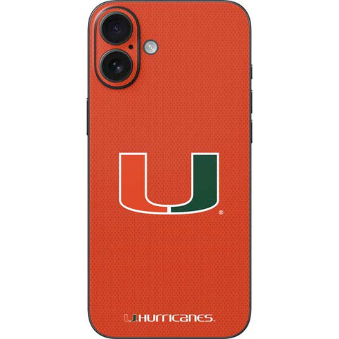 University of Miami Hurricanes Jersey iPhone 16 Plus Skin