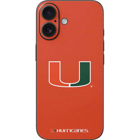 University of Miami Hurricanes Jersey iPhone 16 Skin