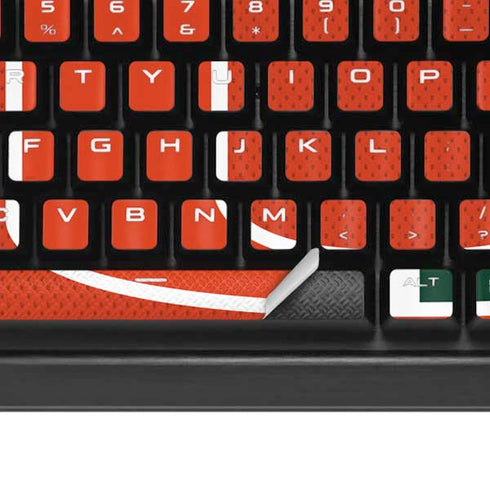 University of Miami Hurricanes Jersey K95 RGB PLATINUM Mechanical Gaming Keyboard Skin