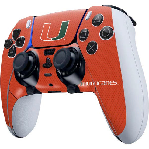 University of Miami Hurricanes Jersey PS5 DualSense Edge Pro Controller Skin
