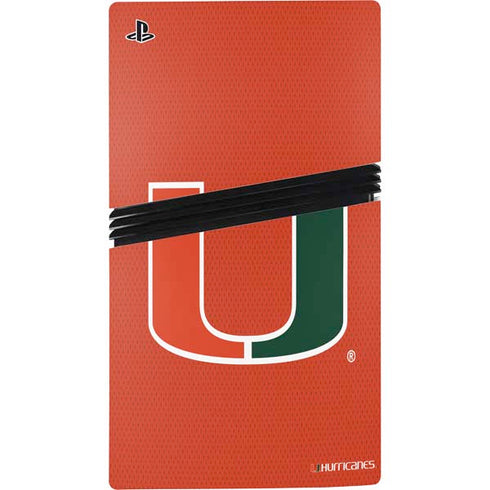 University of Miami Hurricanes Jersey PS5 Pro Console Skin